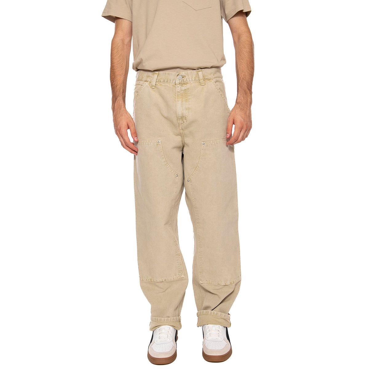 Double Knee Pant Dusty H Brown - Pantaloni Uomo Marroni I035556.07E5F . CARHARTT WIP 
