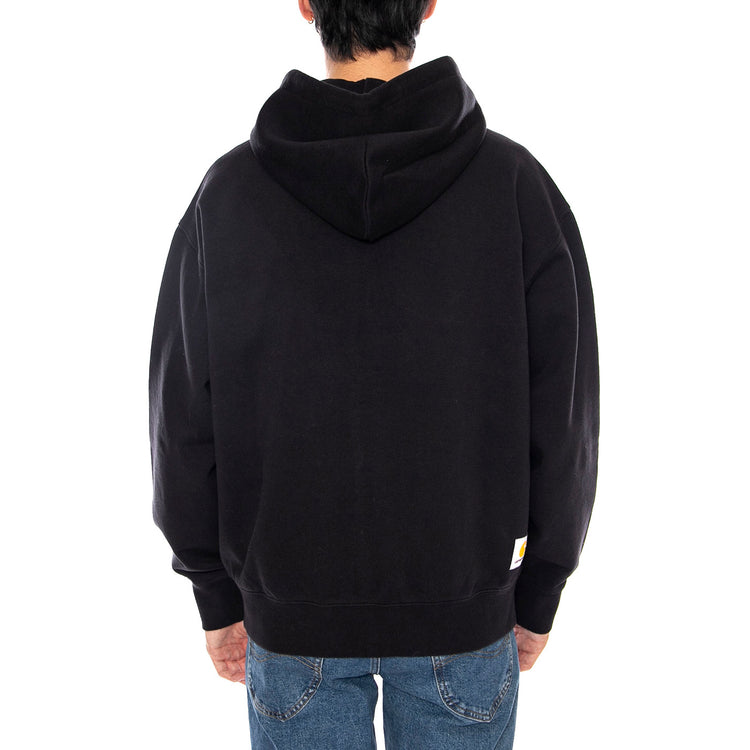 Hooded Mini Wip Sweat Jacket Black - Felpa con Cappuccio e Zip Uomo Nera I035619.8906 . CARHARTT WIP 