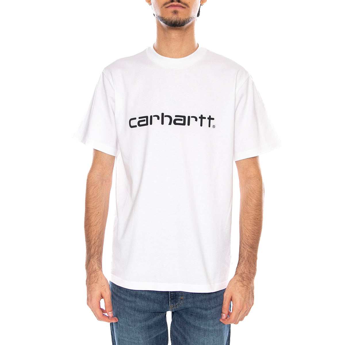 Carhartt WIP Script T-shirt White Black - Maglietta Girocollo Uomo Bianca / Nera I035700-43B5 . CARHARTT WIP 