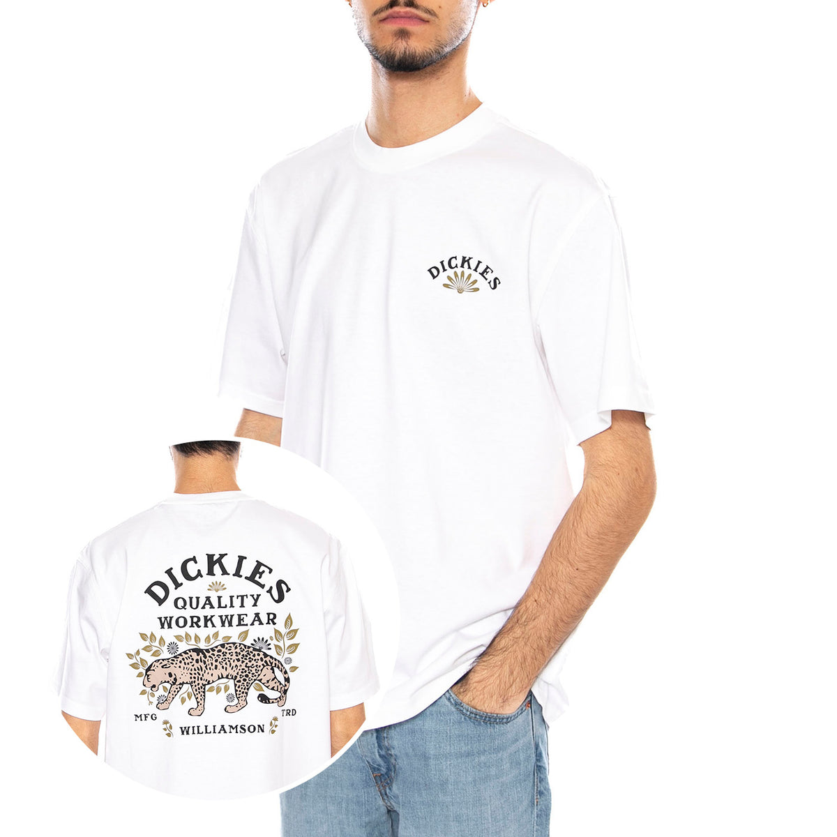 Fort Lewis SS Maglietta -- Maglietta Uomo Bianca DK0A4XO7WHX1 . DICKIES 