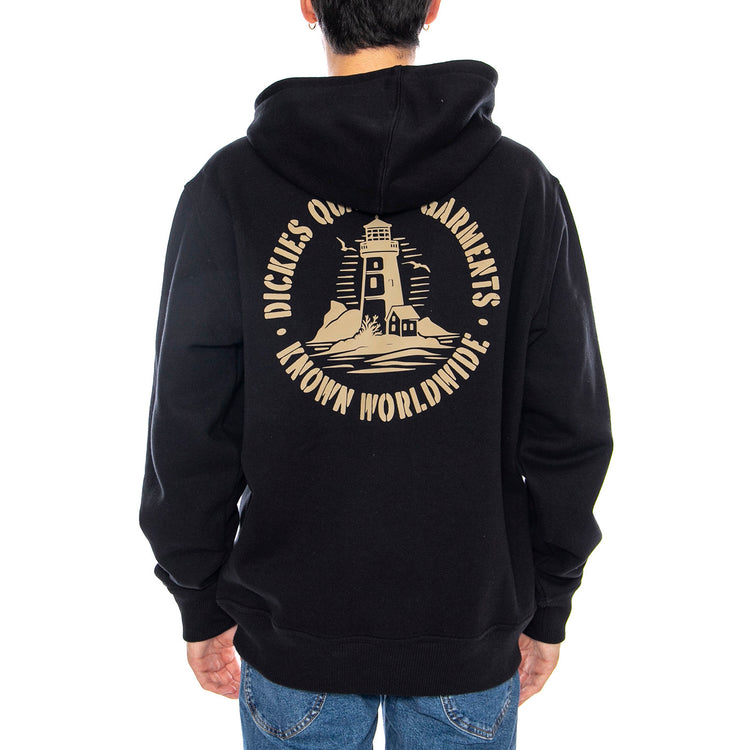 Parrotsville Hoodie Black - Felpa con Cappuccio Uomo Nera DK0A87NRBLK1 . DICKIES 