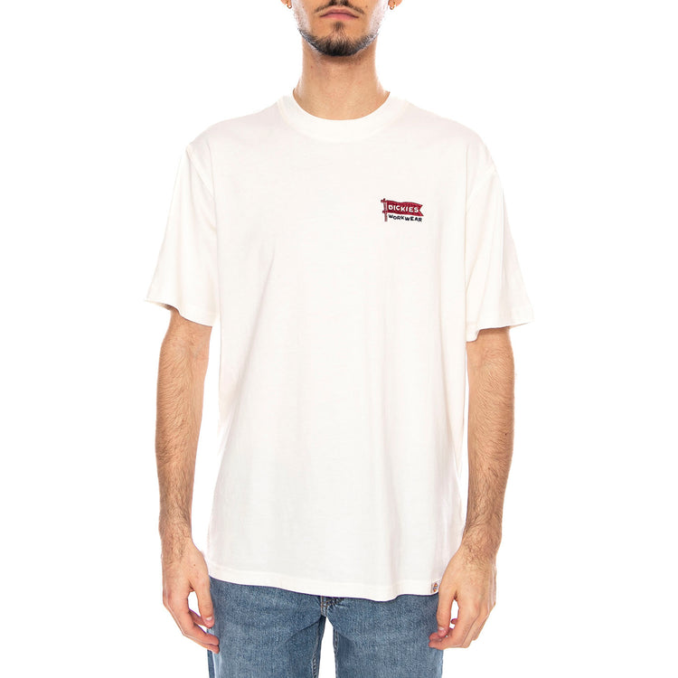 Dickies Flag Tee Ss Egret -- Maglietta Girocollo Uomo Bianca DK0A87QDC481 . DICKIES 
