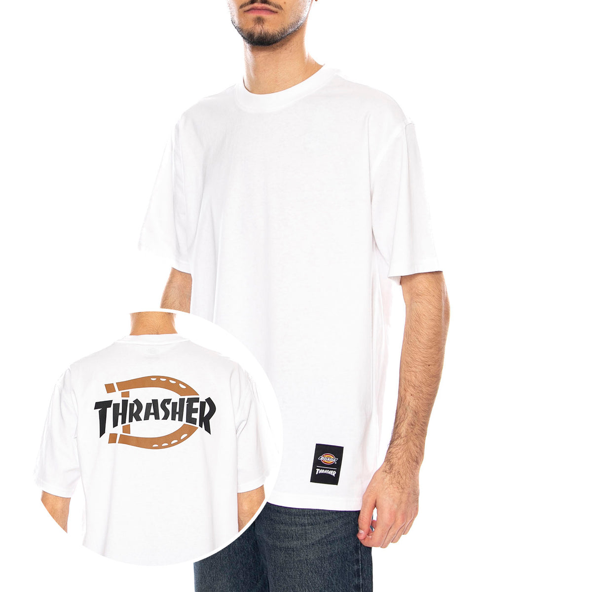 Thrasher x Dickies Tee SS Graphic -- Maglietta Uomo Bianca DK0A88IUWHX1 . DICKIES 