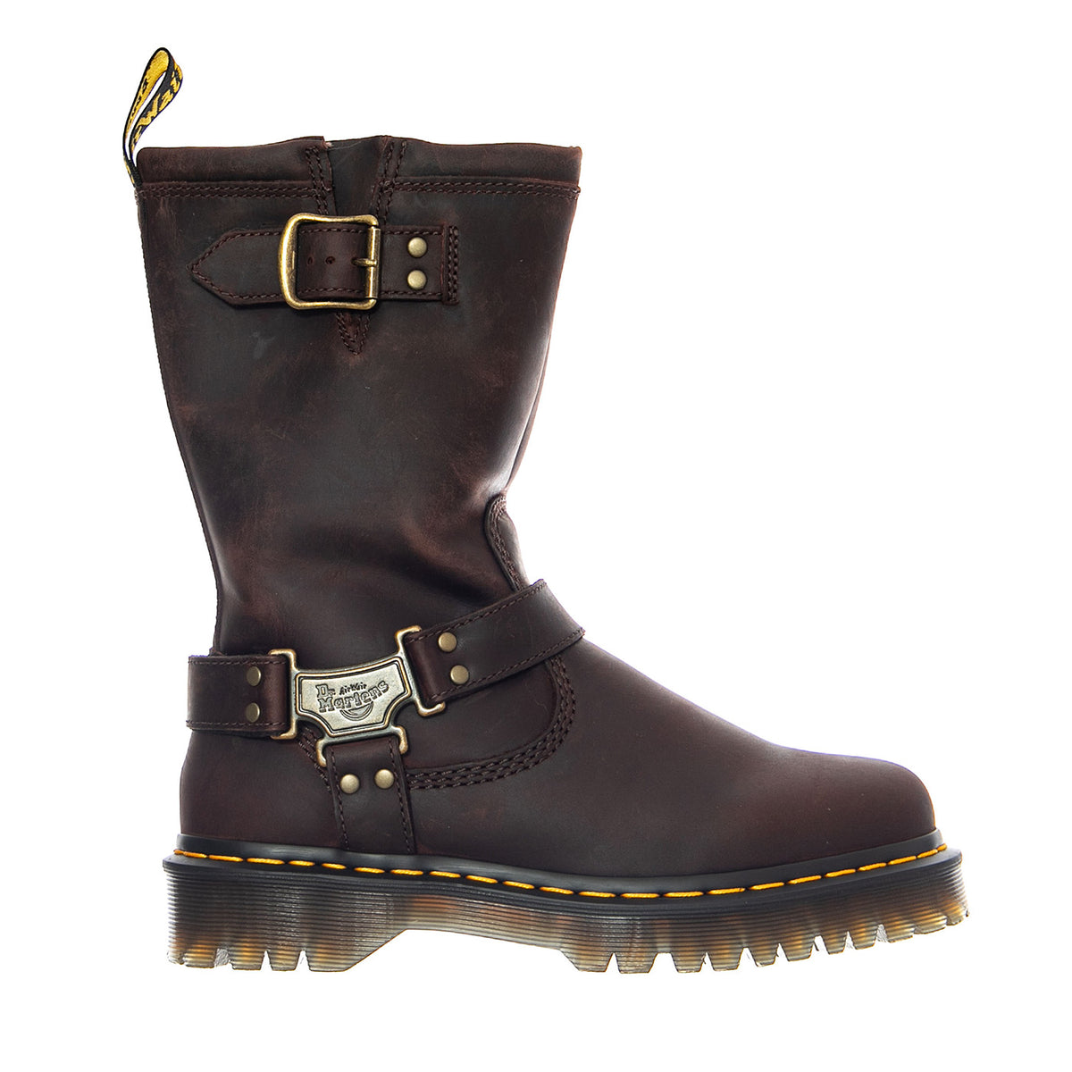 Anistone Hi - Dark Brown / Burnished Waxy Pull Up WP - Stivali Donna Marroni 31901201 . DR.MARTENS 
