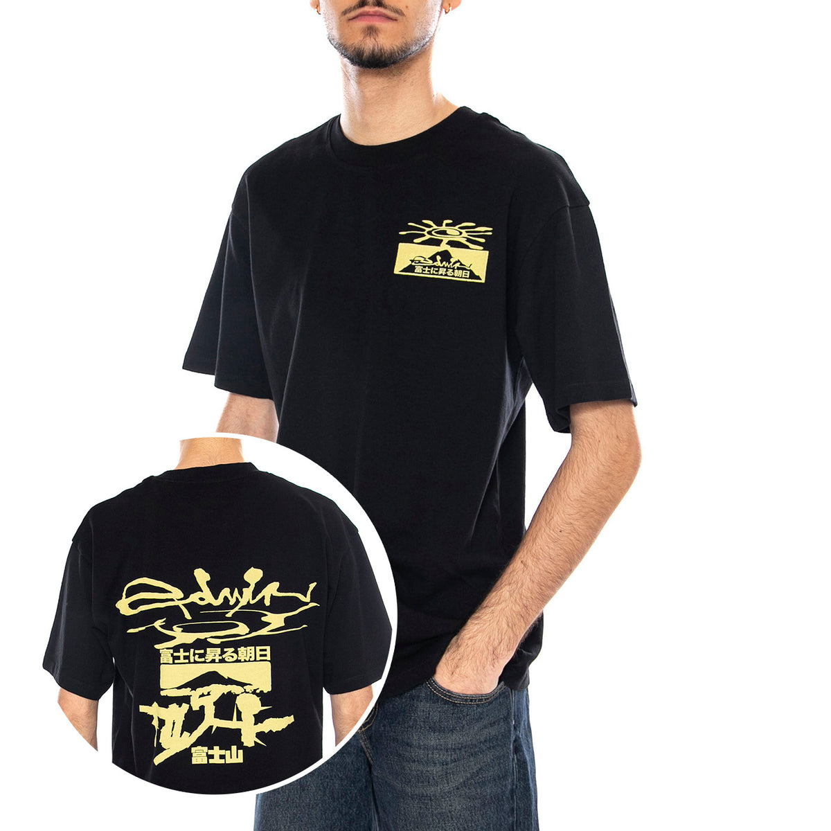 Mount Fuji Dusk TS -- Maglietta Uomo Nera I036400. 89.67 EDWIN 