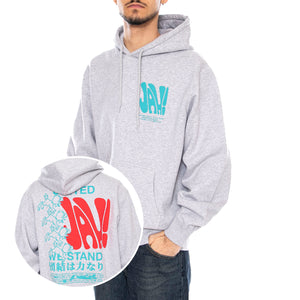 United We Stand Hoodie Sweat -- Felpa Uomo Cappuccio Grigia I036409. DF.67 EDWIN 
