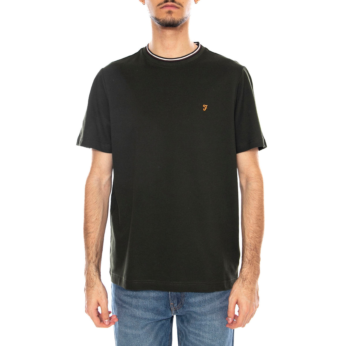 Elton Tee - Maglietta Uomo Girocollo Gold Ever Green Verde F4KFF054 357 FARAH 