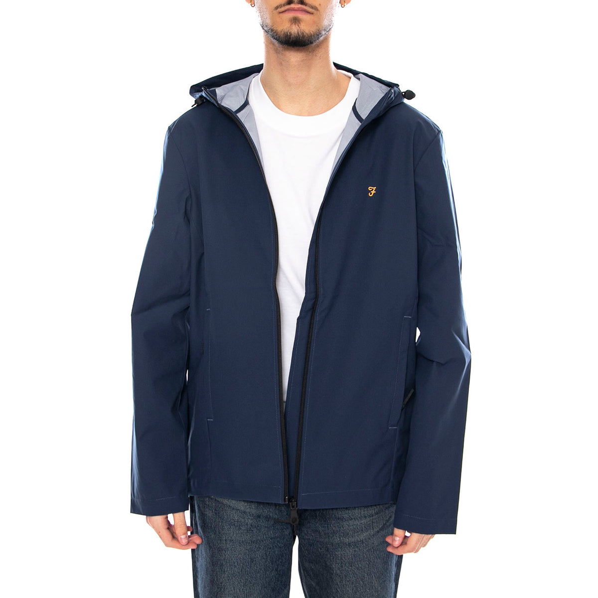 Rhodes Hooded Jacket - Giacca Uomo Yale Blu con Cappuccio F4RFF031 996 FARAH 