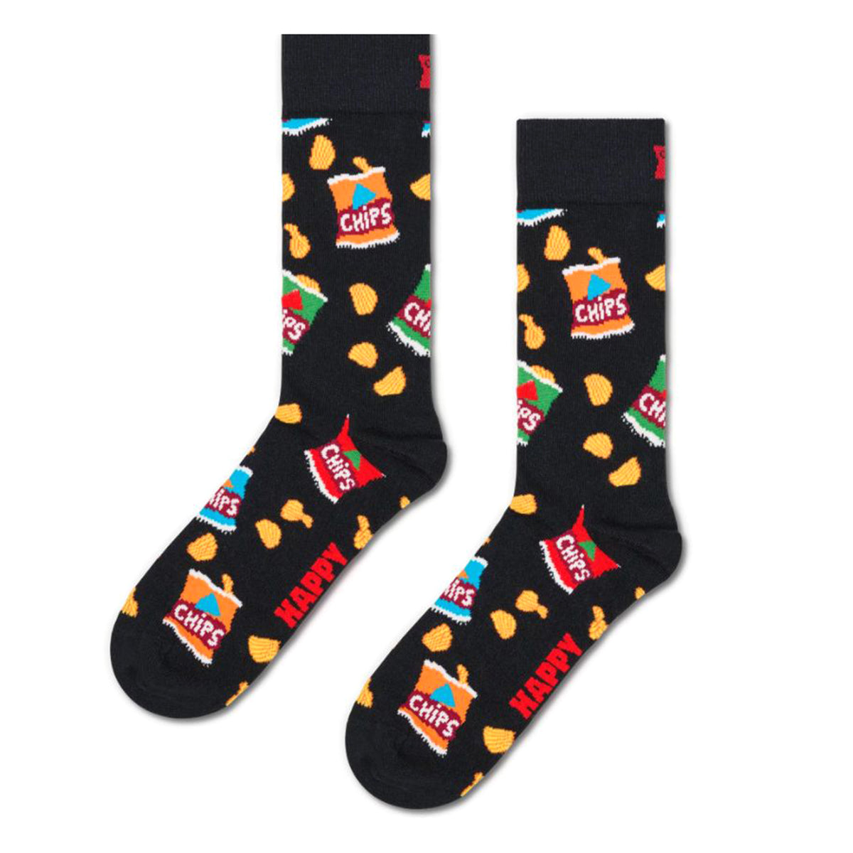 Chips Bag Socks - Calzini Multicolore<BR/><BR/> P003168 BLACK HAPPY SOCKS 