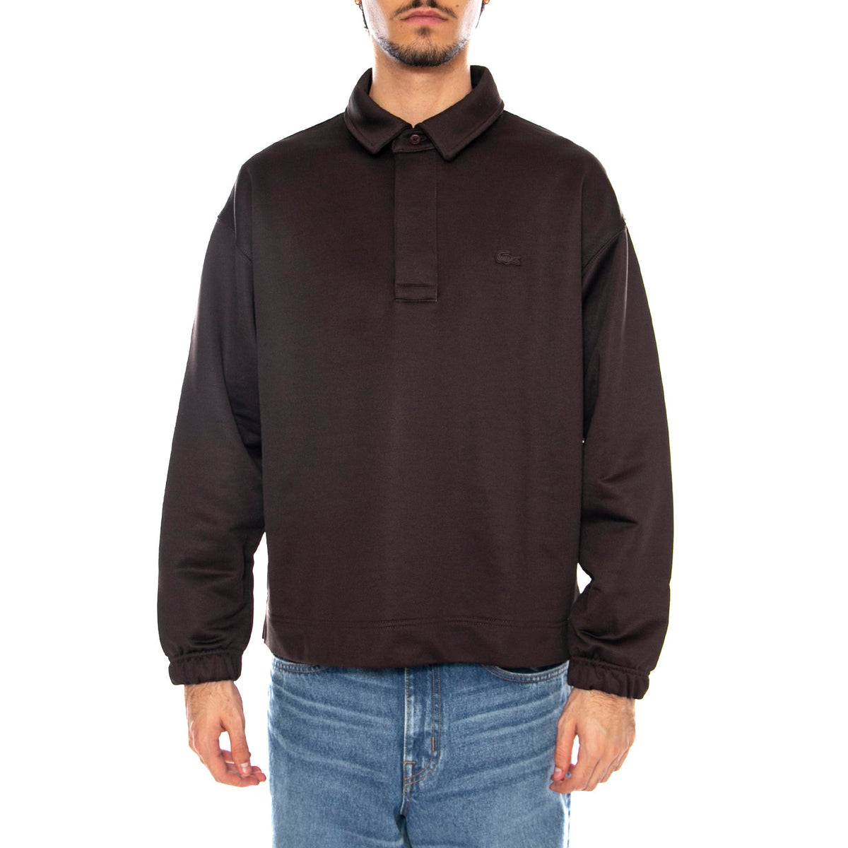 Sweatshirt SKB Black - Polo Maniche Lunghr Uomo Nero SH5887-SKB . LACOSTE 