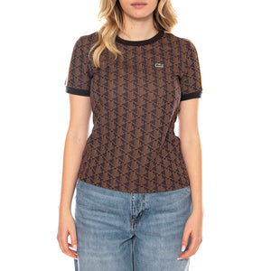 Lacoste T-Shirt 9I4 -- T-Shirt Donna Multicolore TF3244-9I4 . LACOSTE 