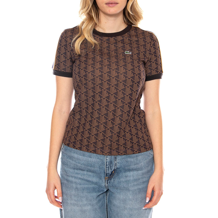 Lacoste T-Shirt 9I4 -- T-Shirt Donna Multicolore TF3244-9I4 . LACOSTE 