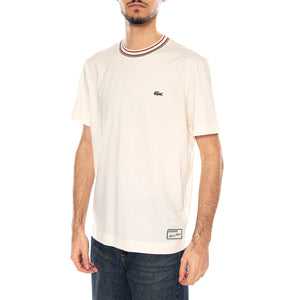 T-Shirt XFJ -- Maglietta Uomo Girocollo Bianca TH5455-XFJ . LACOSTE 