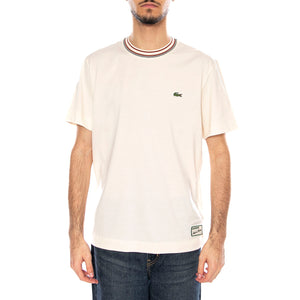T-Shirt XFJ -- Maglietta Uomo Girocollo Bianca TH5455-XFJ . LACOSTE 