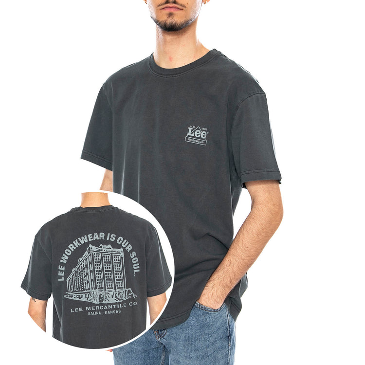 Ww Graphic Tee Washed Black -- Maglietta Girocollo Uomo Nera 112370483 . LEE 
