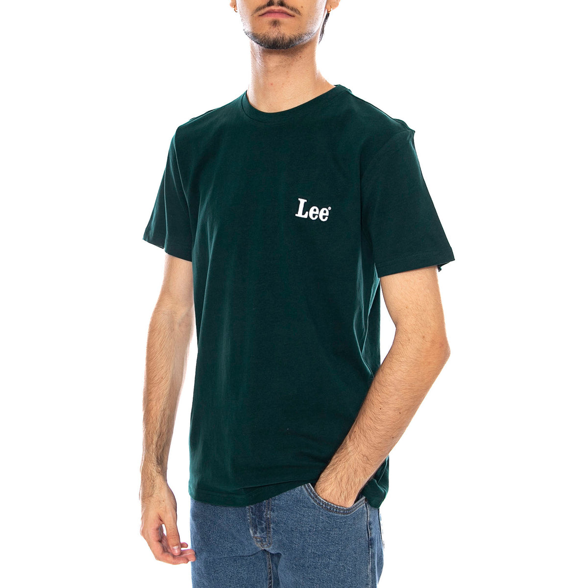 SS Smal Logo Tee Jade Forest - Maglietta Girocollo Uomo Verde Scusro 112370501 . LEE 