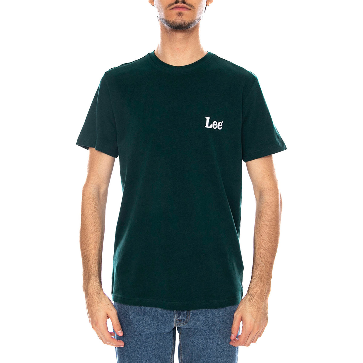 SS Smal Logo Tee Jade Forest - Maglietta Girocollo Uomo Verde Scusro 112370501 . LEE 