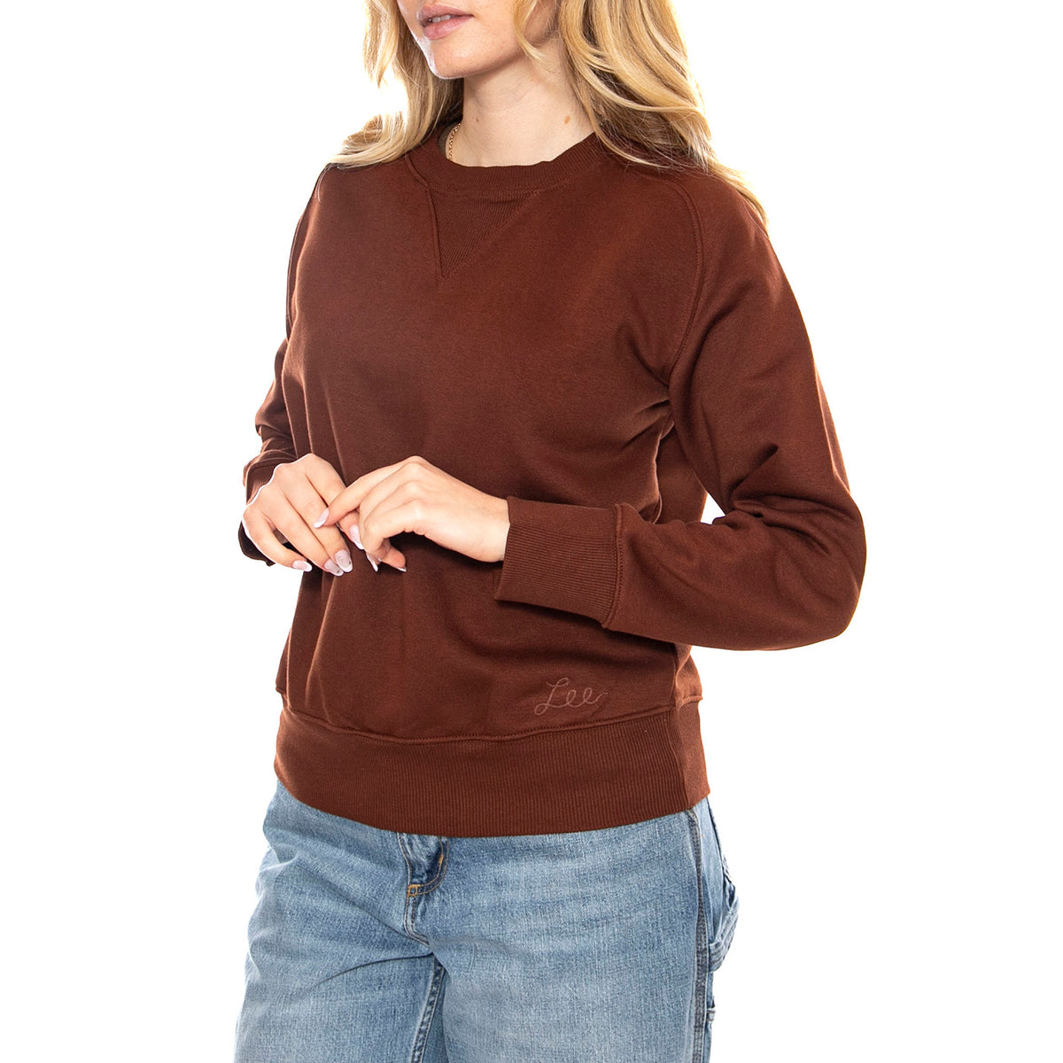 Raglan Crew SWS Luxe Brown -- Maglione Donna Marrone 112371293 . LEE 
