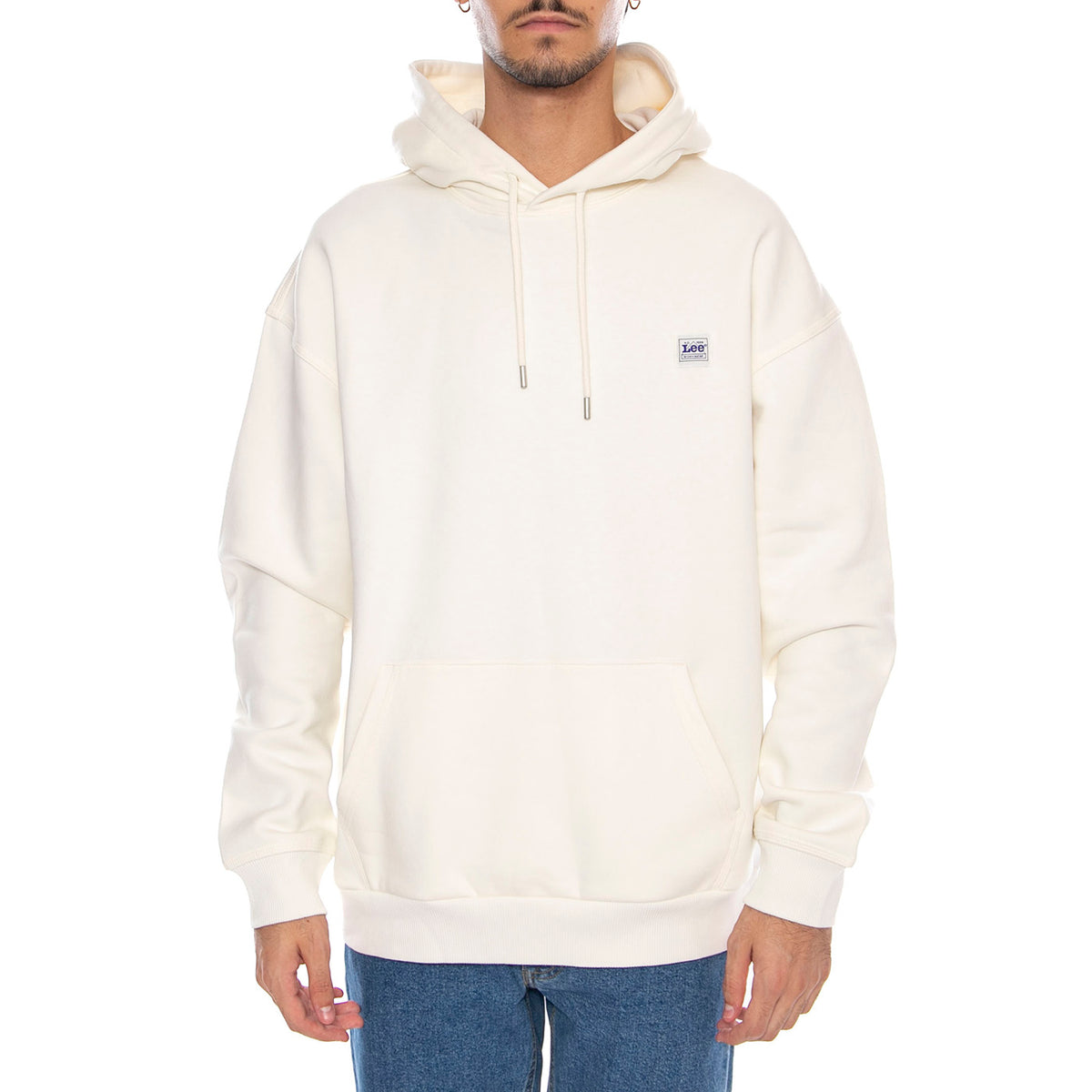 WW Worwear Relaxed Hoodie Ecru - Felpa con Cappuccio Uomo Panna / Ecrù 112372314 . LEE 