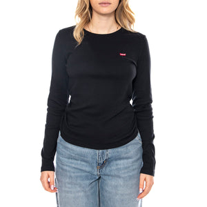 Essential HM LS Tee Anthracite Night Black -- Maglietta Girocollo Donna Nera 000KL-0001 . LEVIS 