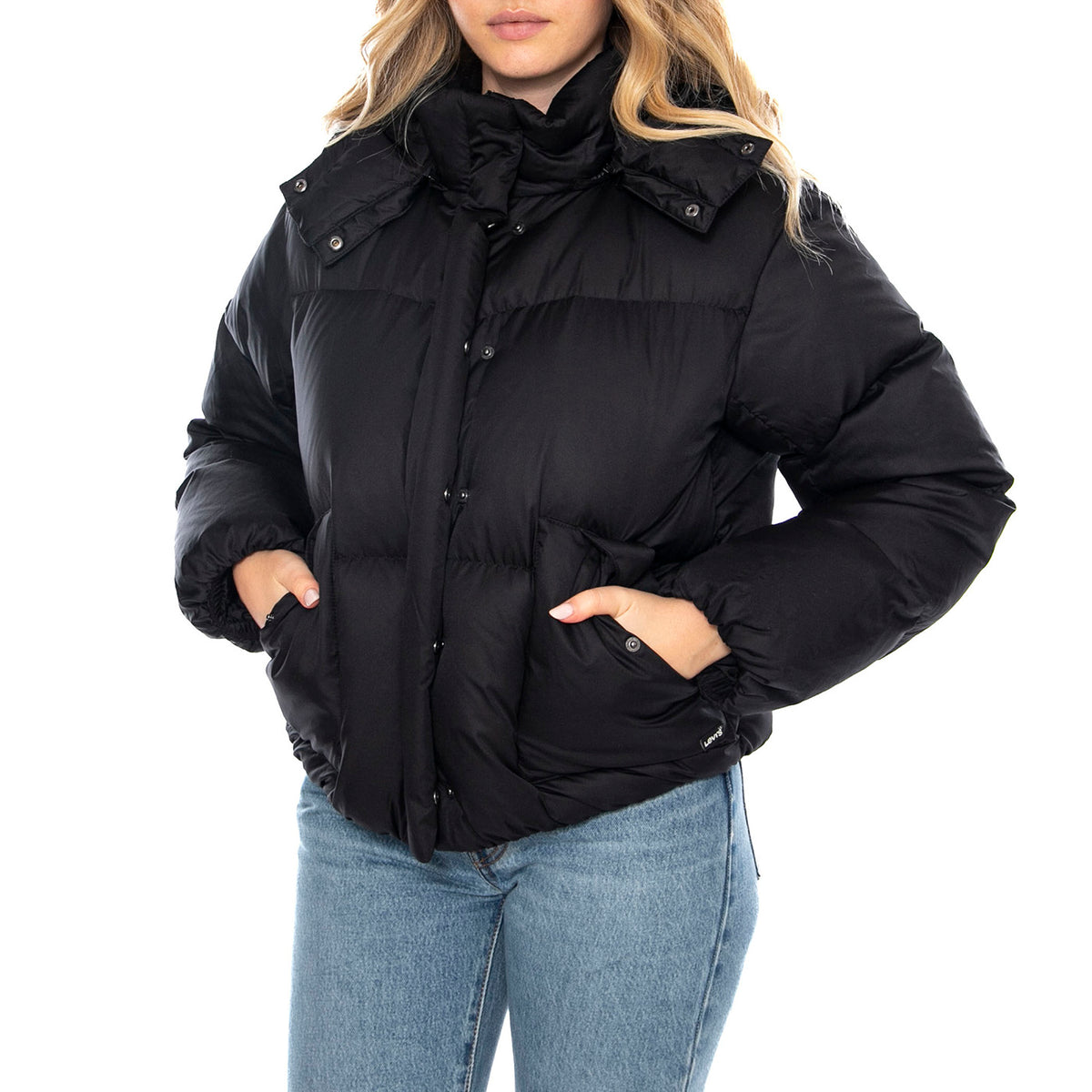 Western Bubble Shortie - Anthracite Night Black - Giacca Piumino Donna Nera 003MD-0001 . LEVIS 