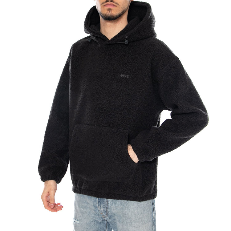 Cozy Up Hoodie - Jet Black / Black - Felpa con Cappuccio Uomo Nera A1034-0027 . LEVIS 