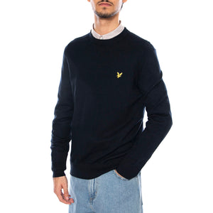 Cotton Merino Crew Neck Jumper Dark Navy - Maglione Uomo Blu KN2110VC-Z271 . LYLE & SCOTT 