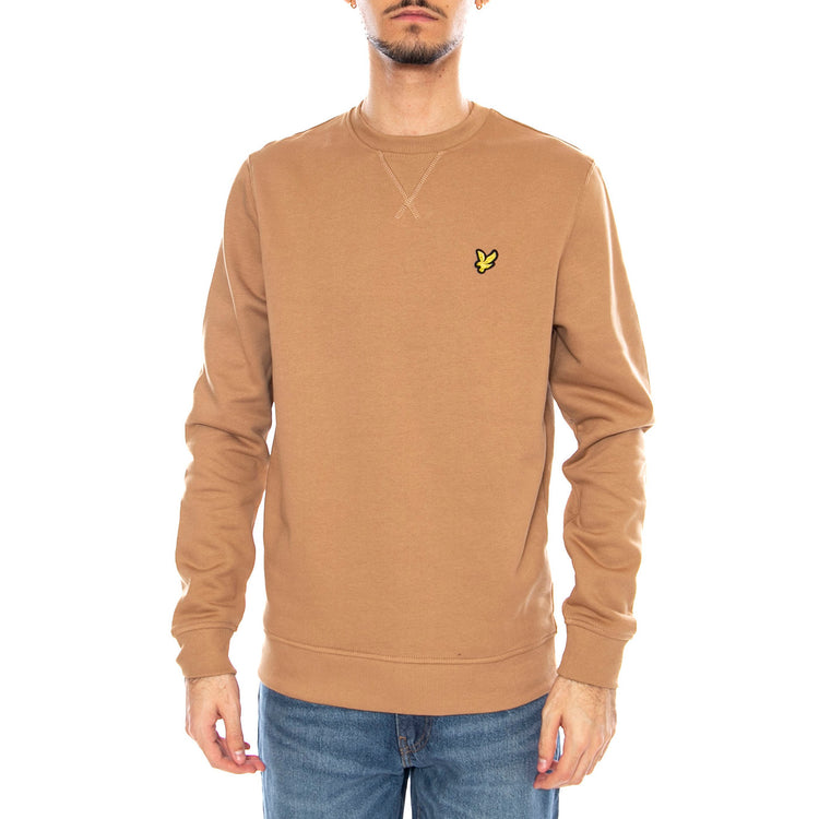 Brushed Back Crew Neck Sweatsh Tiger Eye - Felpa Uomo Marrone ML1131V-X851 . LYLE & SCOTT 