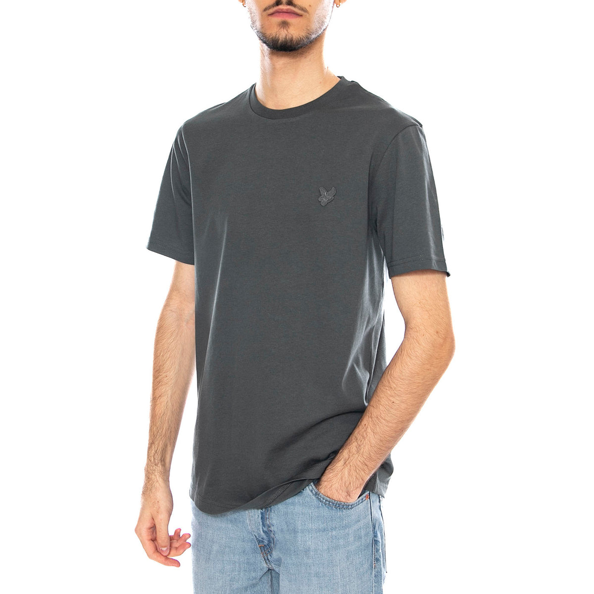 Tonal Eagle Plain T-Shirt Black Water - Maglietta Girocollo Uomo Verde TS400TON-X887 . LYLE & SCOTT 