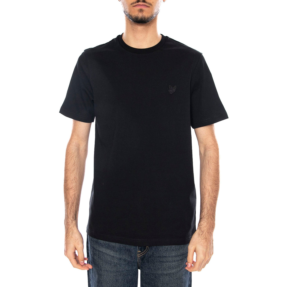 Tonal Eagle Plain T-Shirt Jet Black - Maglietta Girocollo Uomo Nera TS400TON-Z865 . LYLE & SCOTT 