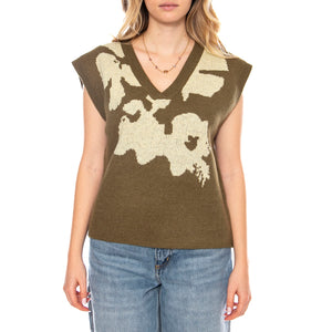 MD M Knitted Vests 119 Dark Khaki - Gilet Donna Verde Scuro 3.46.210.17 . MD'M 