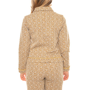 MD M Jackets 514 Oil Tile - Maglietta Collo Polo Maniche Lunghe Donna Gialla / Multicolore MD'M 3.63.027.20 . MD'M 