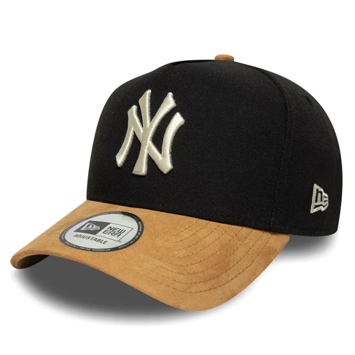 Suede Visor E-Frame New York Yankees Black / Camel - Cappellino con Visiera Nero 60759008 BLK NEW ERA 