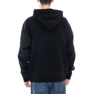 ESTABLISHED WORKS BOLD ZIP HOOD II FLEECE - Felpa con Cappuccio Uomo Nera 112460022 BLK OBEY 