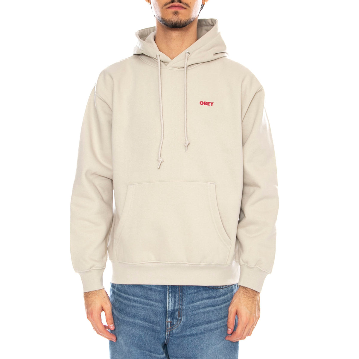 OBEY Art Studio Flowers Fleece Moonstruck - Felpa con Cappuccio Uomo Beige 112844234 MNS OBEY 