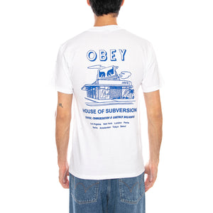 OBEY House Of Subversion White - Maglietta Girocollo Uomo Bianca 165264195 WHT OBEY 
