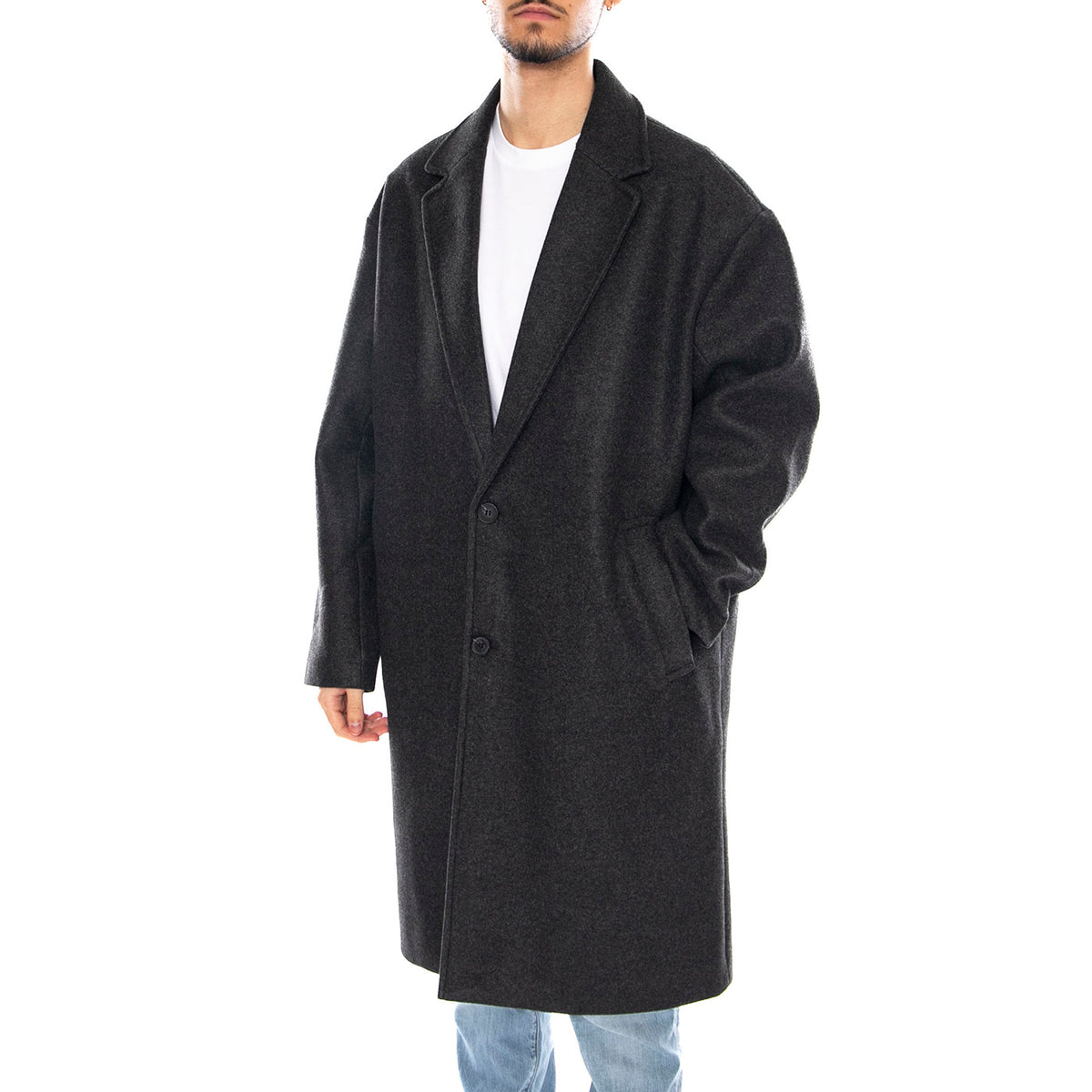 Worf Life Oversize Coat OTW -- Cappotto Uomo Nero 22031195-4765167 . ONLY & SONS 