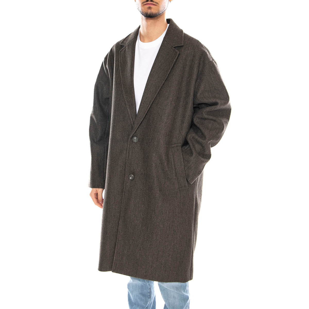Worf Life Oversize Coat OTW -- Cappotto Uomo Bungee Cord Melange Velluto 22031195-4787204 . ONLY & SONS 