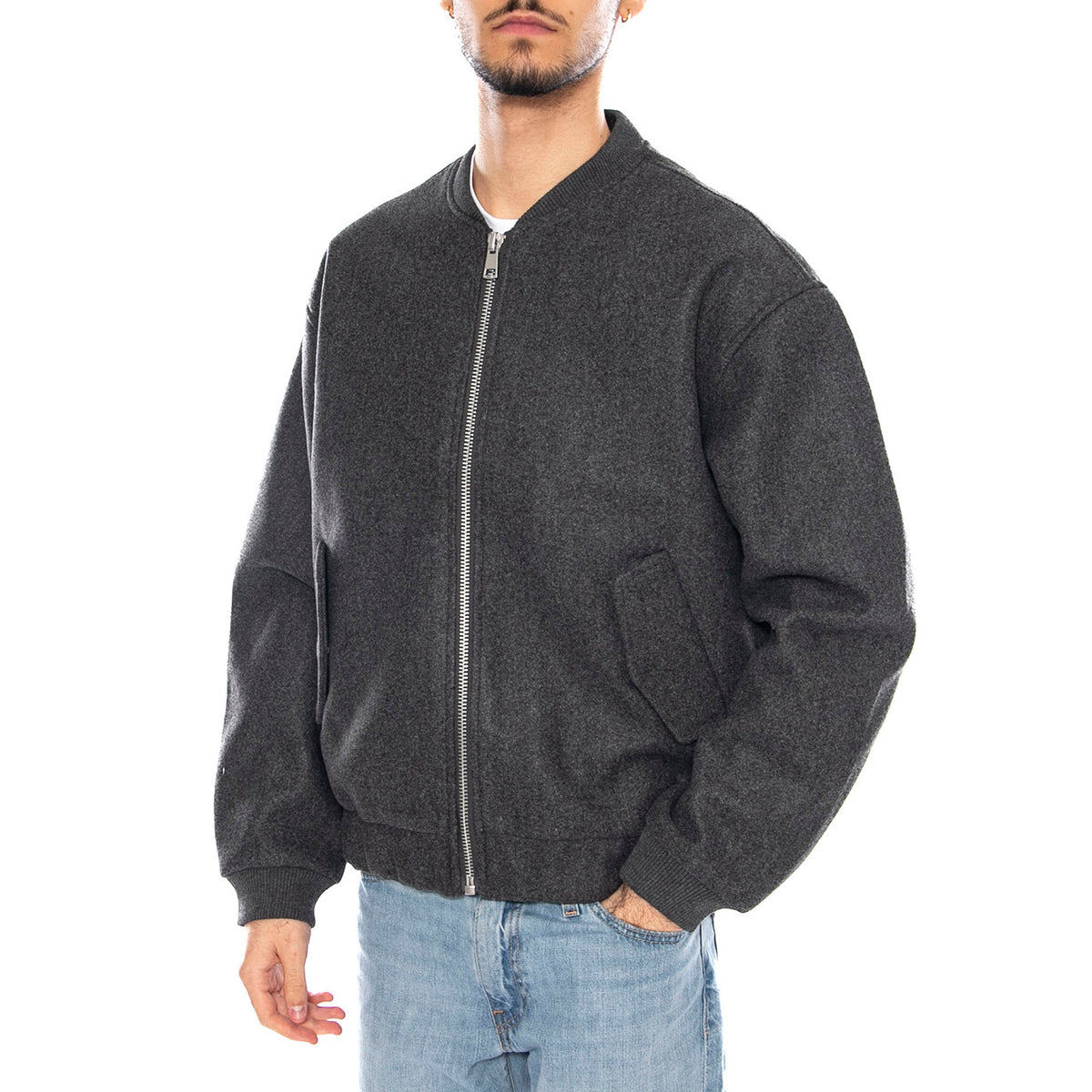 Worf Life Bomber Jacket OTW -- Giacca Uomo Dark Grey Melange Grigio 22034739-4799437 . ONLY & SONS 
