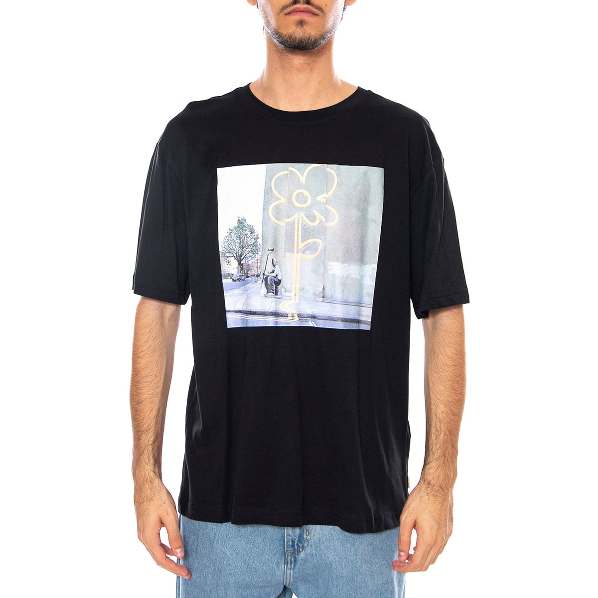 Banksy Ss Rlx Tee Black Road - Maglietta Girocollo Uomo Nera 22035158-4825922 . ONLY & SONS 