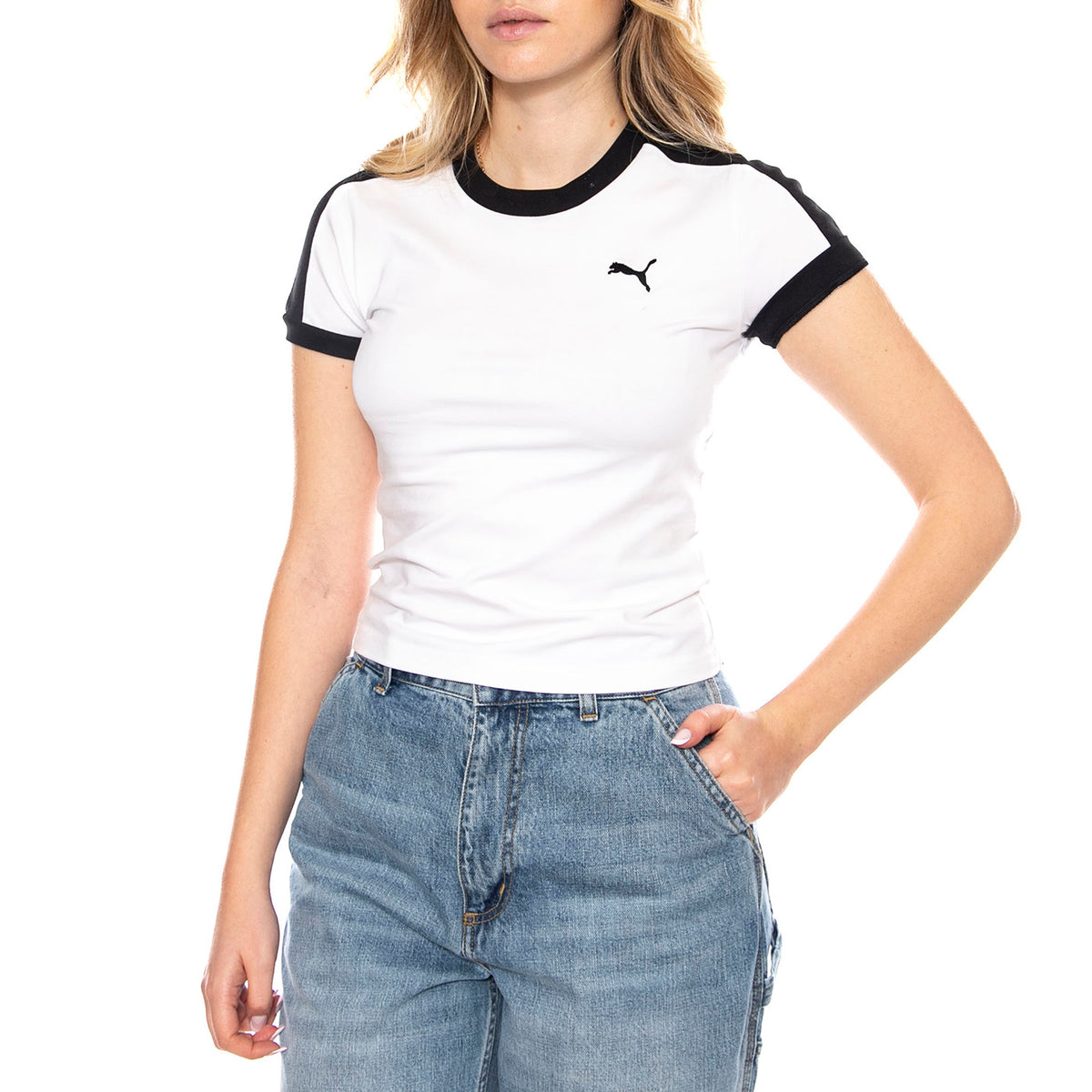 T7 Slim Tee -- Maglietta Donna Bianca 632129-02 . PUMA 
