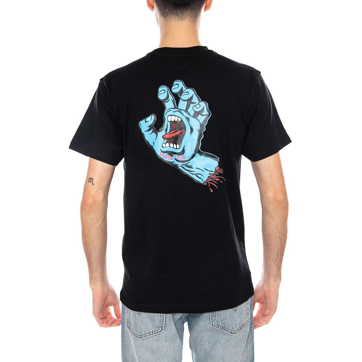 Screaming Hand Black - Maglietta Girocollo Uomo Nera SCA-TEE-10773 Black SANTA CRUZ 