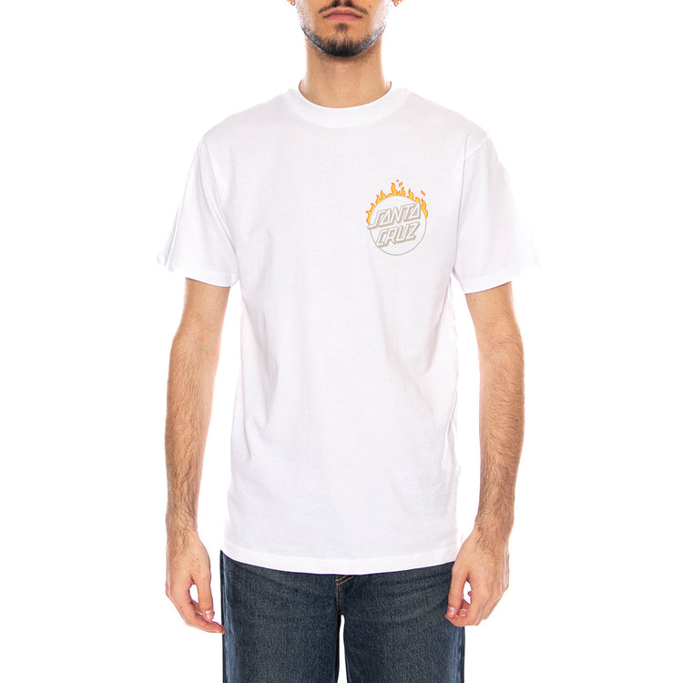 Burnt Opus OVRSZD -- Maglietta Uomo Bianca SCA-TEE-12909 White SANTA CRUZ 