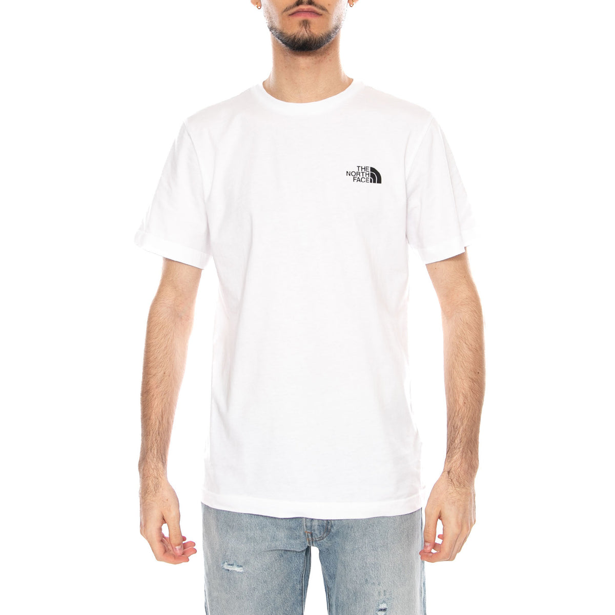 M Mountain Sketch SS Tee - Maglietta Girocollo Uomo Bianca NF0A8EE8 FN41 THE NORTH FACE 