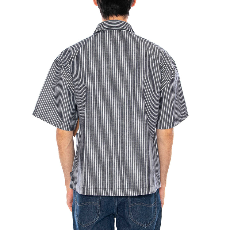 Raw Instinct Shirt Navy -- Camicia Maniche Corte con Zip Blu VN000R97 D3A1 VANS 