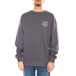 Cafe Vans OS PO Asphalt Crewneck Sweatshirt -- Felpa Girocollo Grigia VN000RCB 1O71 VANS 
