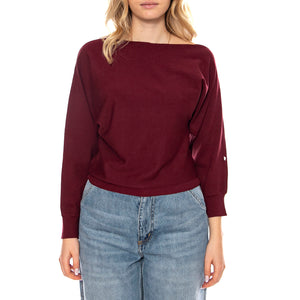 Jersey Corte Asimmetrico Burgundy -- Top Donna Bordeaux 53W/10600 Burgundy WILD PONY 