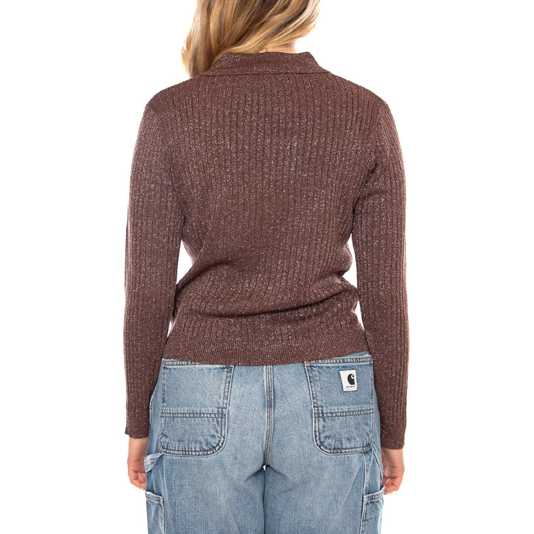 Knit Cardigan -- Cardigan Donna Marrone 53W/10605 Brown WILD PONY 