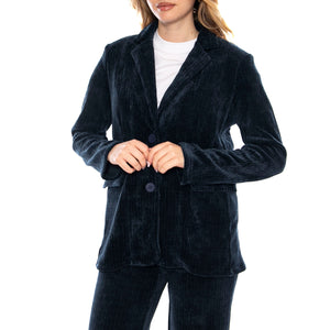 Blazer Pana de Terciopelo -- Giacca Donna Navy Blue 53W/11227 Navy Blue WILD PONY 