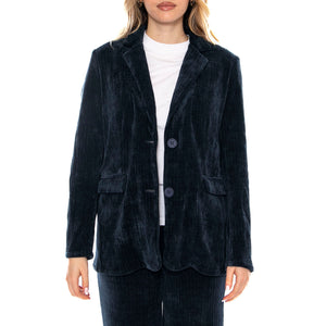 Blazer Pana de Terciopelo -- Giacca Donna Navy Blue 53W/11227 Navy Blue WILD PONY 